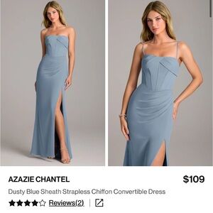 Azazie Strapless Dress in Dusty Blue